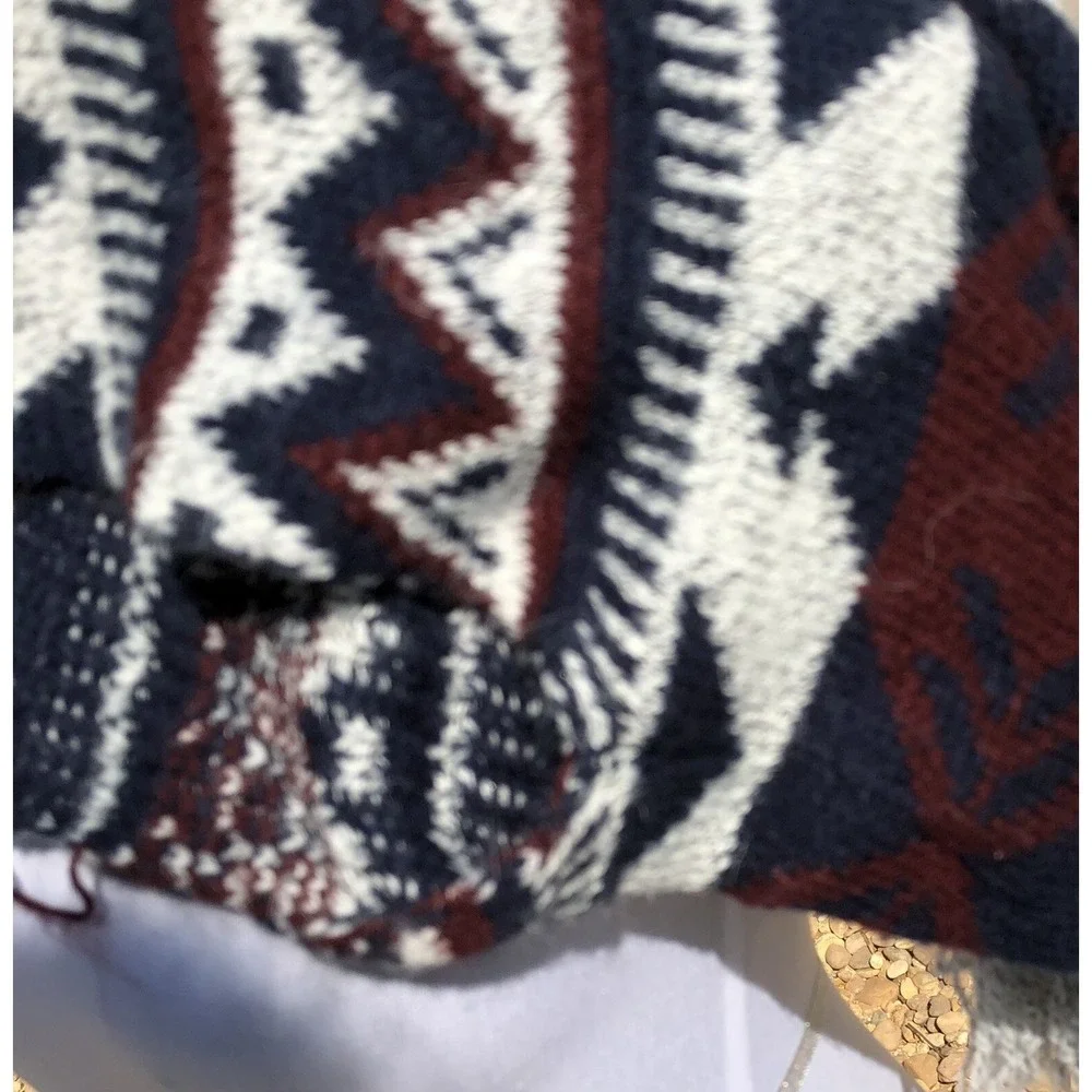 Elodie Poncho Mohair Boho Western Poncho Fringe Sweater Small‎ Southwest Hippie